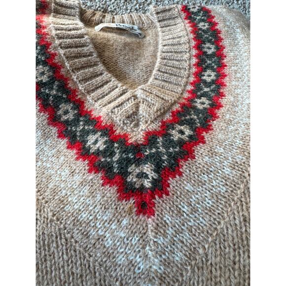 Vintage Pringle Nordic Sweater V Neck Pullover Retro Scotland Grandpa Cabincore - Picture 7 of 7